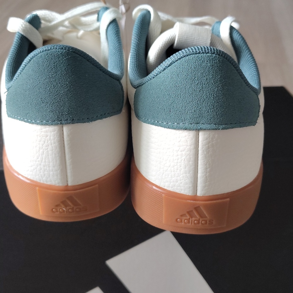 New Adidas White Sneakers with Lime Stripes and Gum Sole - Picture 4 of 5